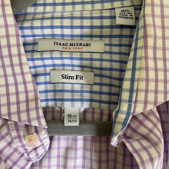 Set of 3 Men's 34/35 Isaac Mizrahi Long Sleeve Button Down Dress Shirts - Picture 7 of 16